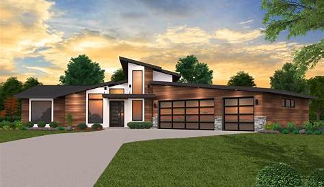 Rock Star - Exciting Modern MCM One Story House Plan - X-20 | Modern