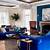 modern royal blue living room