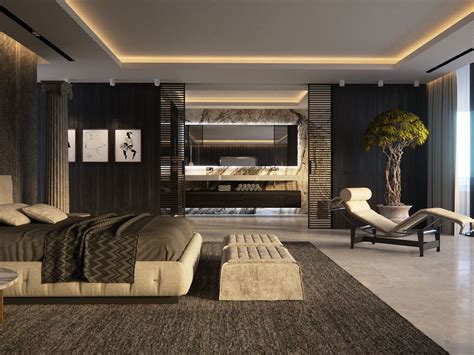 luxury modern bedroom suite in hotel with carpet 3D model