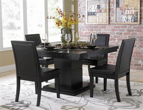 Modern Dining Table Black Chairs