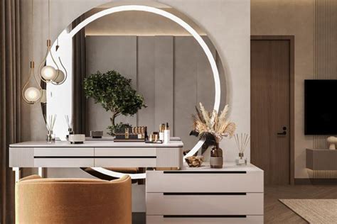 Modern Dressing Table Design For Bedroom With Lights