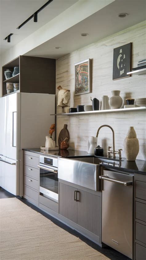 modern kitchens without upper cabinets