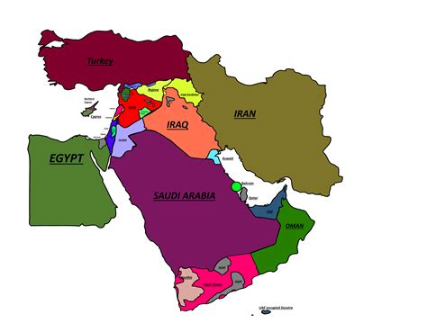 Modern Map of The Middle East Showing Division Modern map, Map