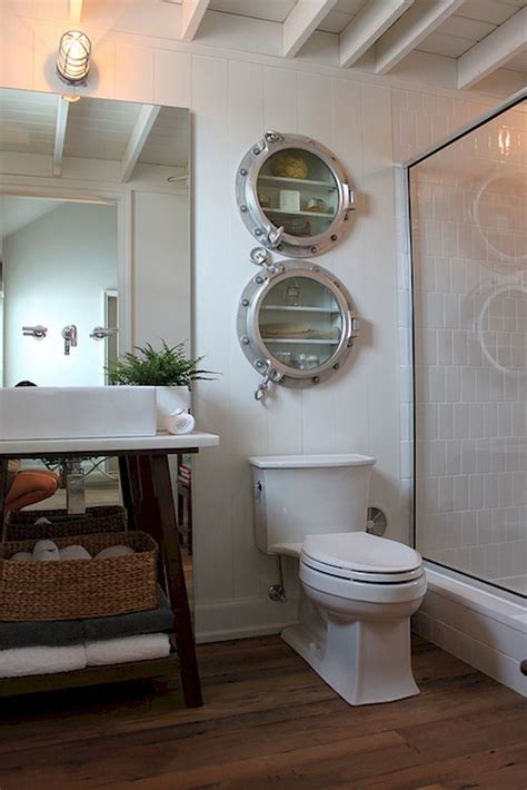 50+ Incredible Coastal Style Nautical Bathroom Designs Ideas Coastal bathroom decor, House