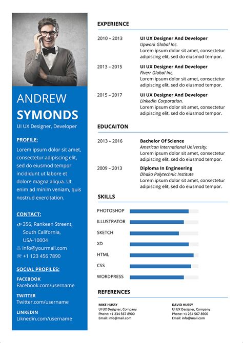 modern resume word template