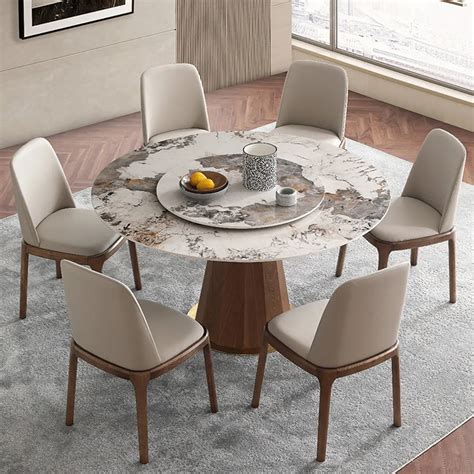modern round dining room table
