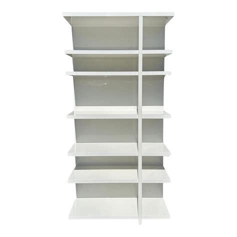 Modern White Lacquer Bookcase