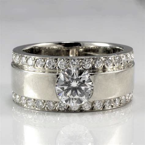 modern wide band engagement rings