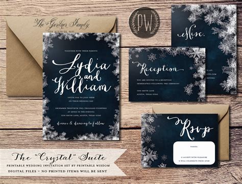 Modern Winter Wedding Invitations