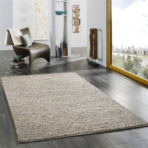 Designer Teppich Modern Berber Wellington Hellgrau Beige Sand 100