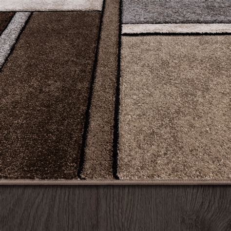 Designer Teppich Wohnzimmer Ausgefallene Farbkombination Karo Türkis