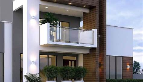 Fachadas de casas de dos pisos modernas con balcon