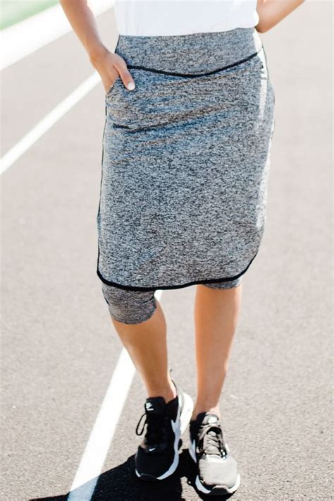 modest athletic skirt with attached leggings