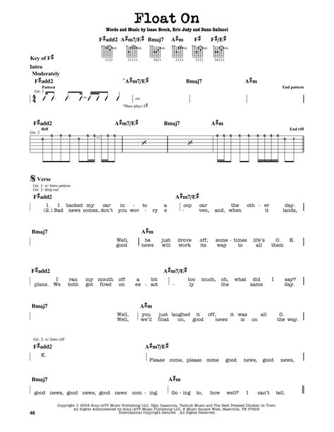 modest mouse float on bass tabs