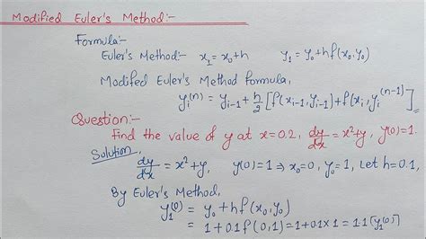 modified euler method formula in numerical analysis