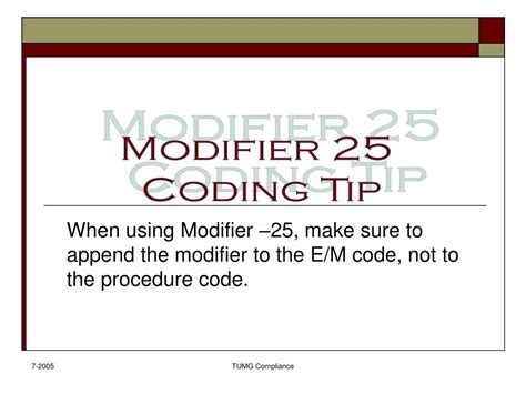 modifier 25 procedure code