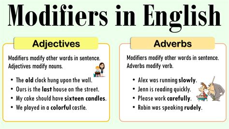 Modifier Words Example