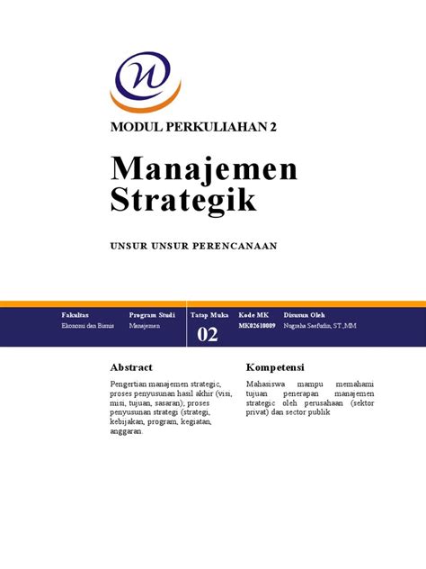Modul Manajemen Strategi Penerbit KMedia