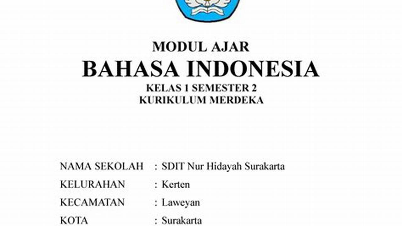 Modul Ajar Bahasa Indonesia Kelas 5 SD/MI