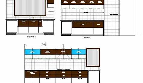 Modular Kitchen Elevation and Furniture Design 2d AutoCAD