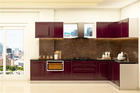 White and Brown Modern V Shape Wooden Modular Kitchen, Rs 700 /square
