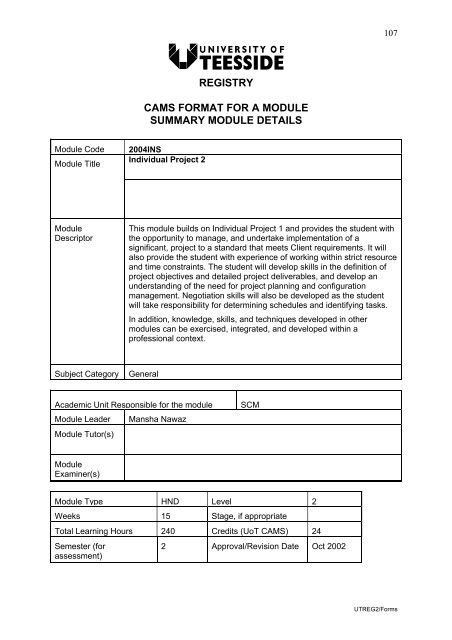module description in project pdf