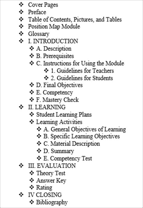 module example format