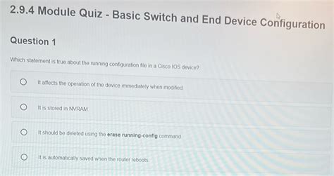 Module Quiz - Basic Switch And End Device Configuration