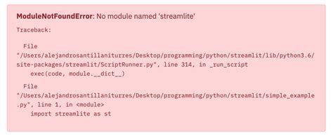 modulenotfounderror: no module named 'streamlit.cli'