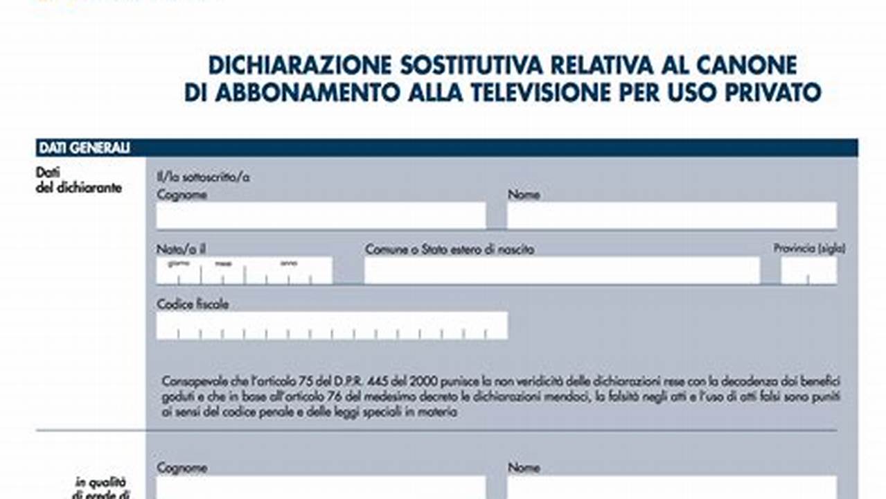 Modulo Disdetta Canone Rai 2025