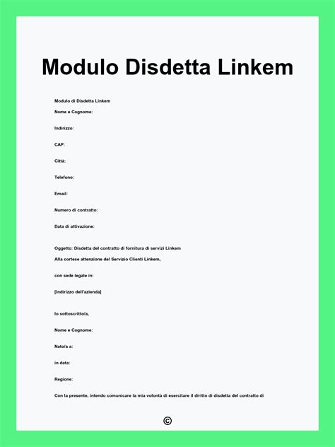 Modulo Disdetta Linkem Prepagata