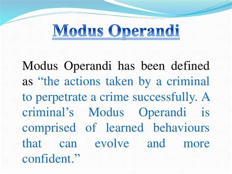 Modus Operandi Synonym