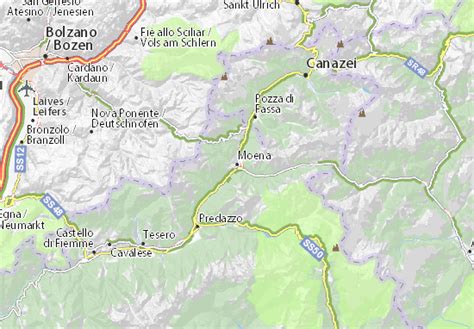 Alpe Lusia Moena/Bellamonte Pistkarta Freeride