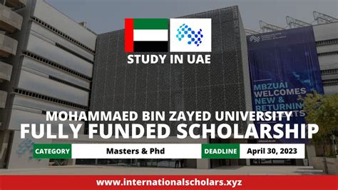 mohamed bin zayed university scholarship