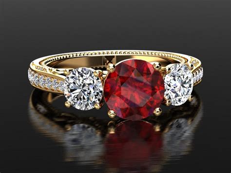 moissanite and ruby engagement rings