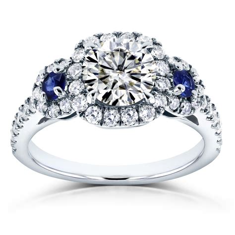 moissanite and sapphire engagement rings