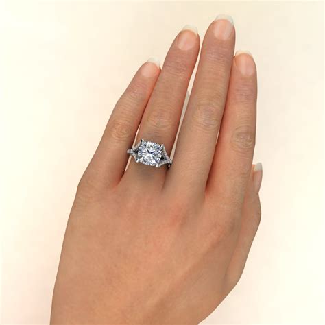moissanite split shank engagement rings