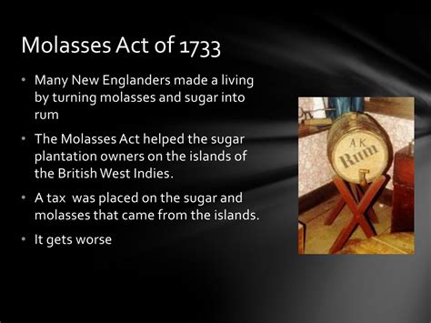 molasses act apush definition