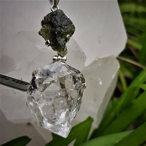 Moldavite Meteorite, Herkimer Diamond & Ethiopian Opal