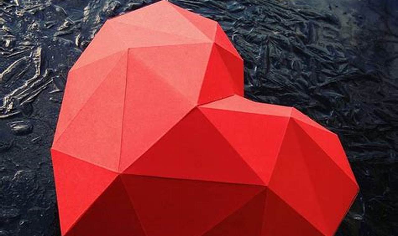 molde corazon de origami