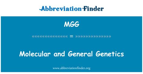 molecular and general genetics abbreviation