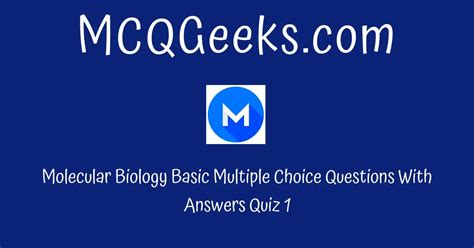molecular biology basic questions