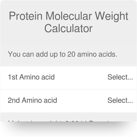 molecular weight protein calculator