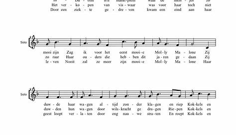 Irish Folksong Molly Malone (Cockles Mussels) Sheet Music Notes, Chords