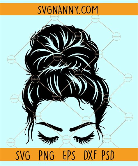 mom with bun svg