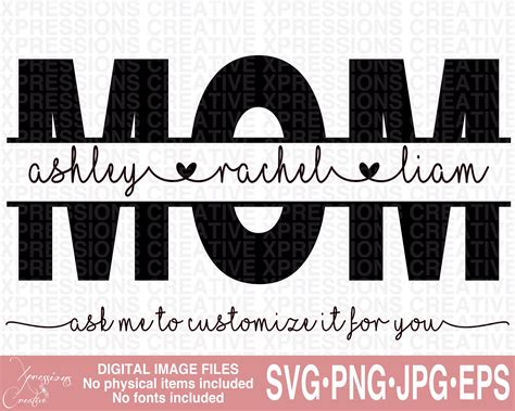 Cherish Every Moment with Mom - Personalized Names SVG for the Perfect Gift