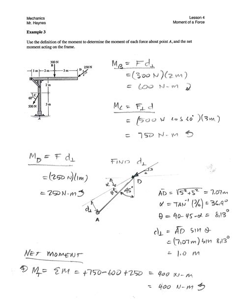 moment of a force sample problems with solutions pdf