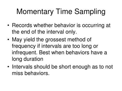 momentary time sampling example