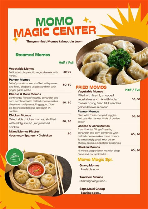 momo restaurant menu