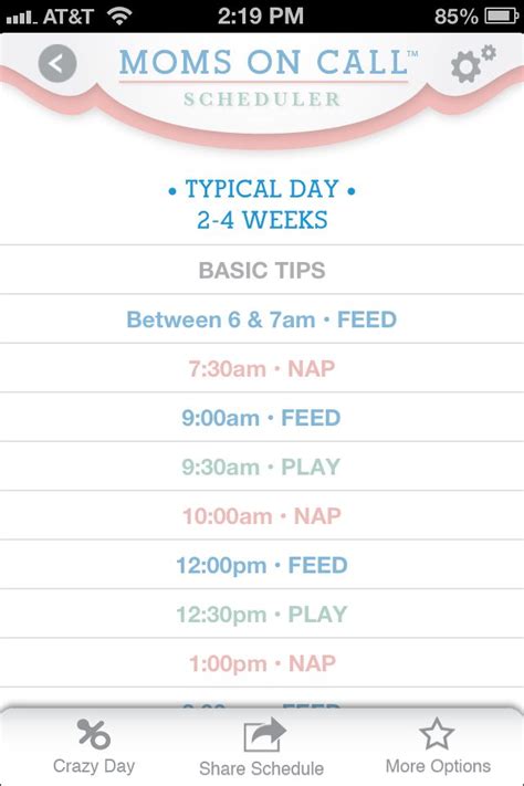 Moms On Call Printable Schedule